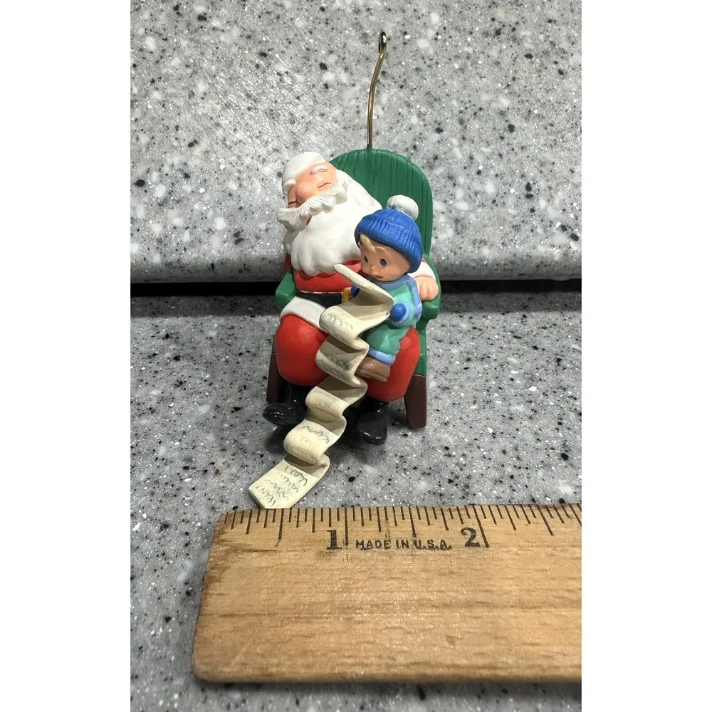 HALLMARK‎ Keepsake 1995 DREAM ON Santa & Child Wish List CHRISTMAS ORNAMENT